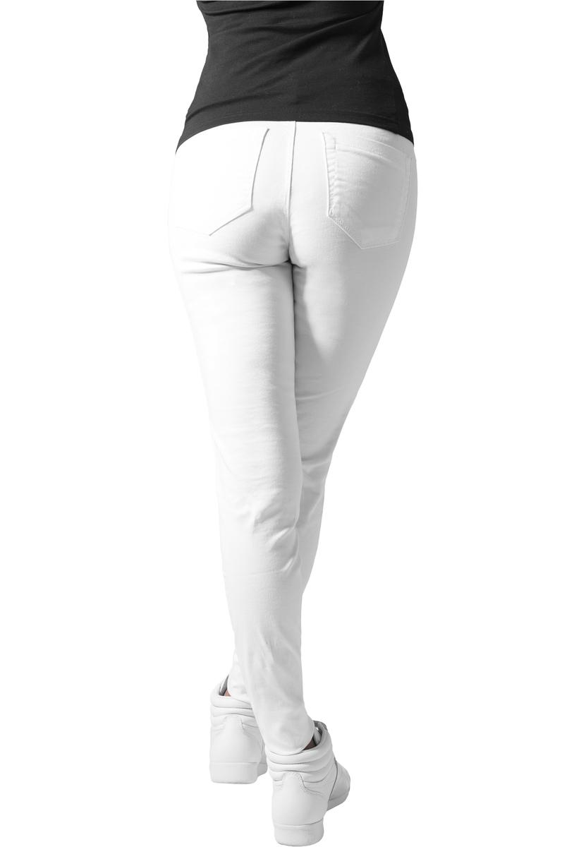 Doamnelor Stretch Biker Pantaloni alb