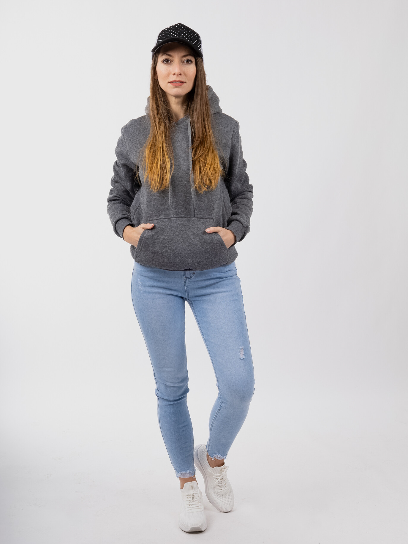 Women&#039;s Hoodie GLANO - dark gray
