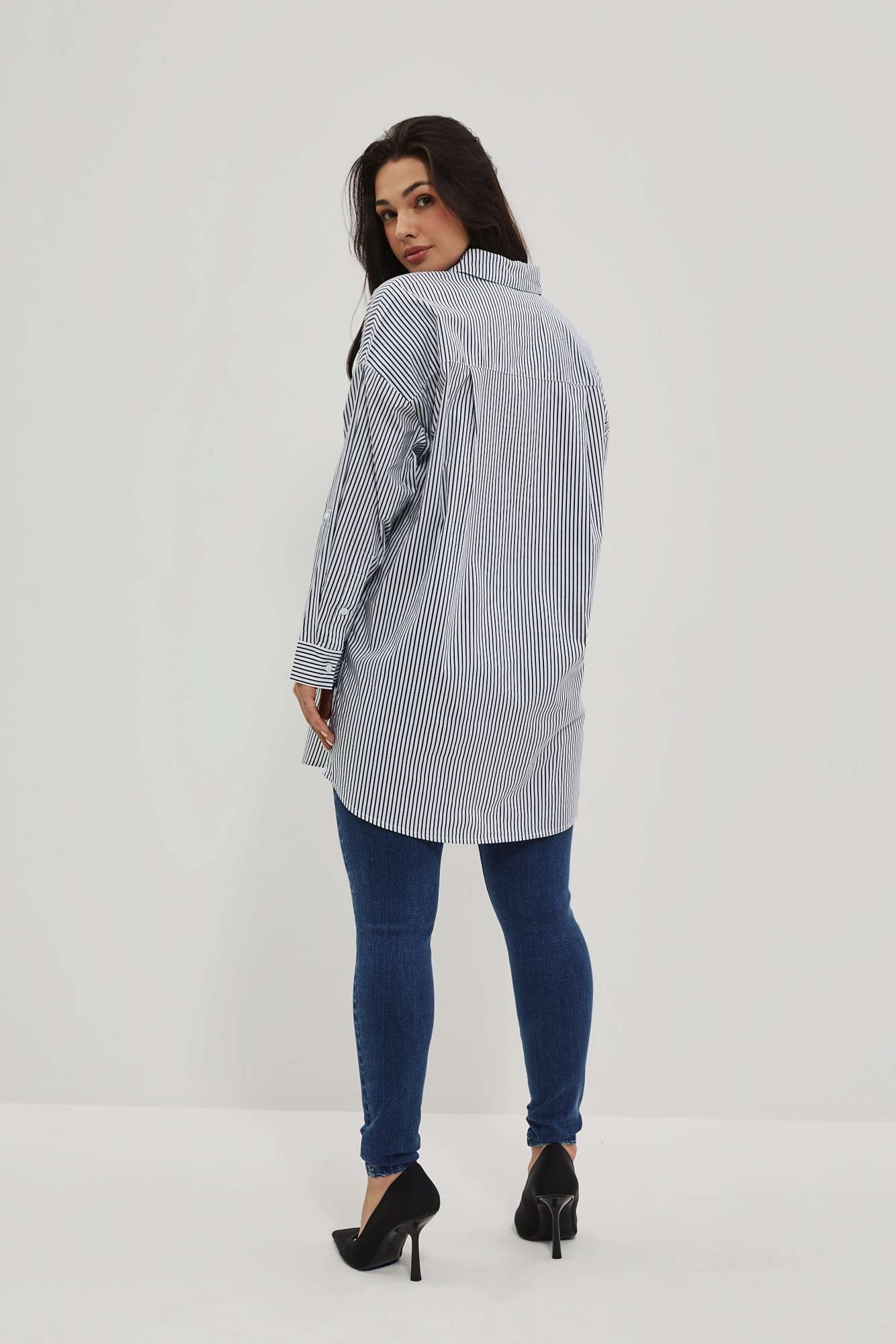 WOMEN'S SHIRT L-KO-4016 BÍLÁ_NAVY