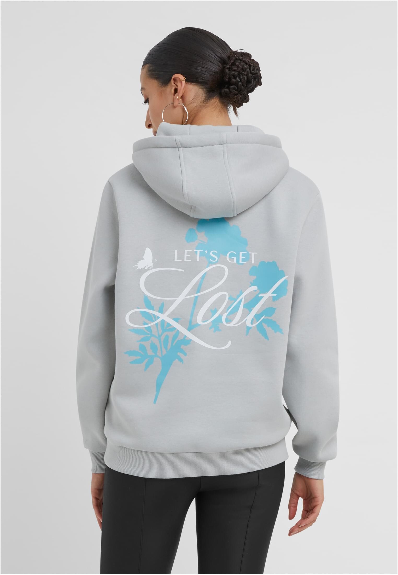 Women's hoodie Lost Flowers gray