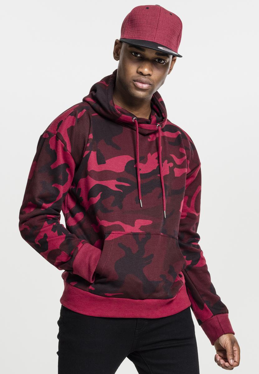 High Neck Camo Hoody Burgundy Camo