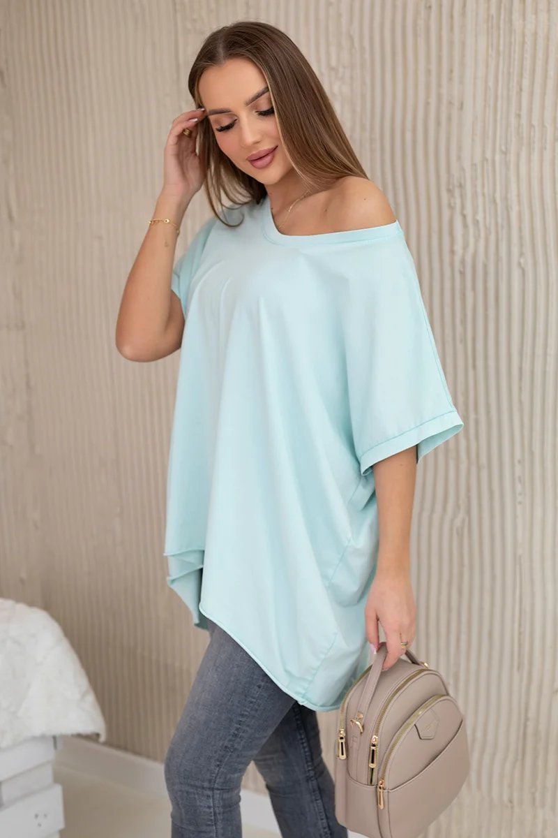 Oversized cotton mint blouse