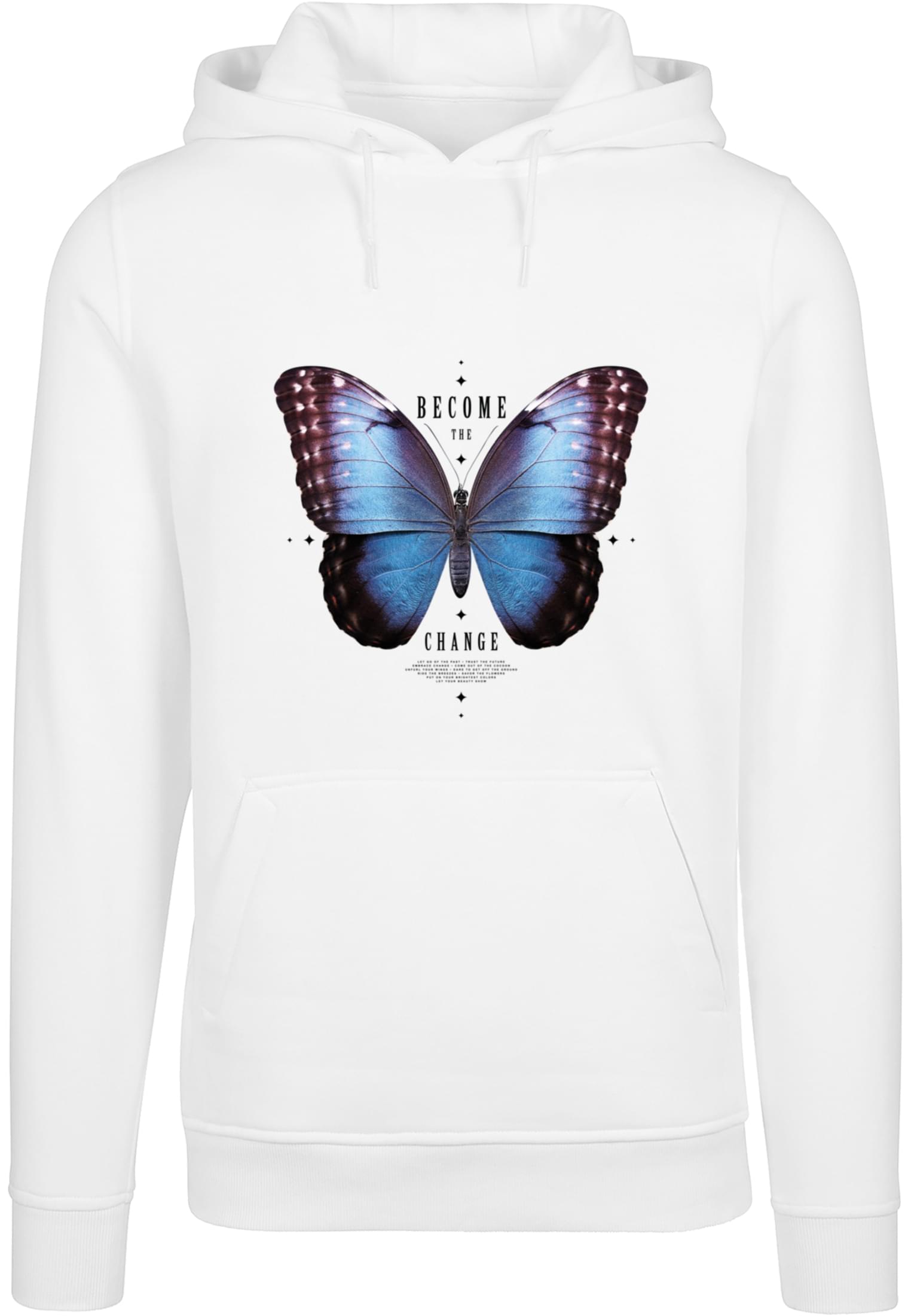 Men's Sweatshirt Become The Change Butterfly Hoody White