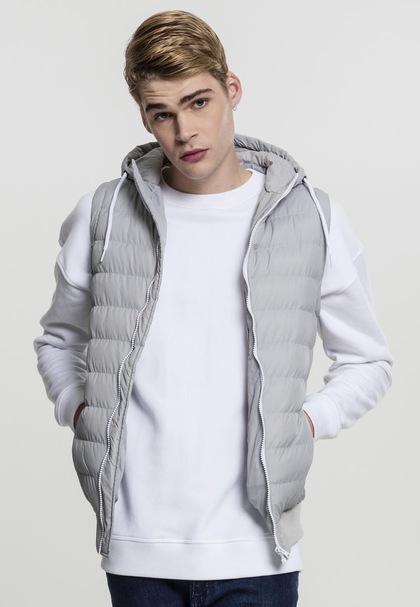Small Bubble Hooded Vest gry/wht