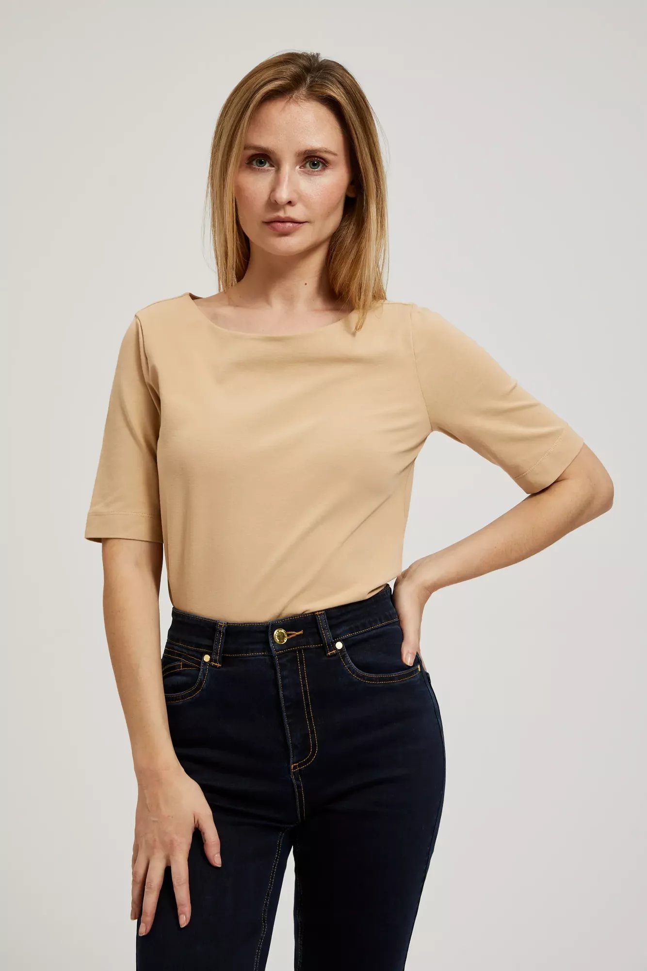 Marisse Womens Blouse L-Ts-4319 Beige