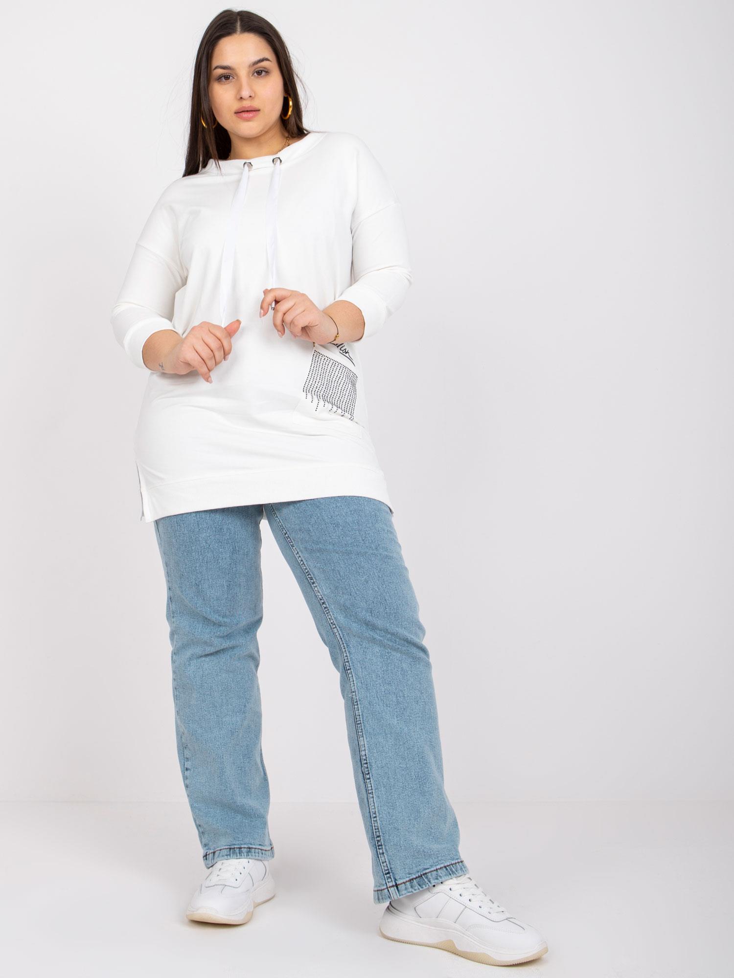 Cotton Sweatshirt Ecru Plus Size Sylviane