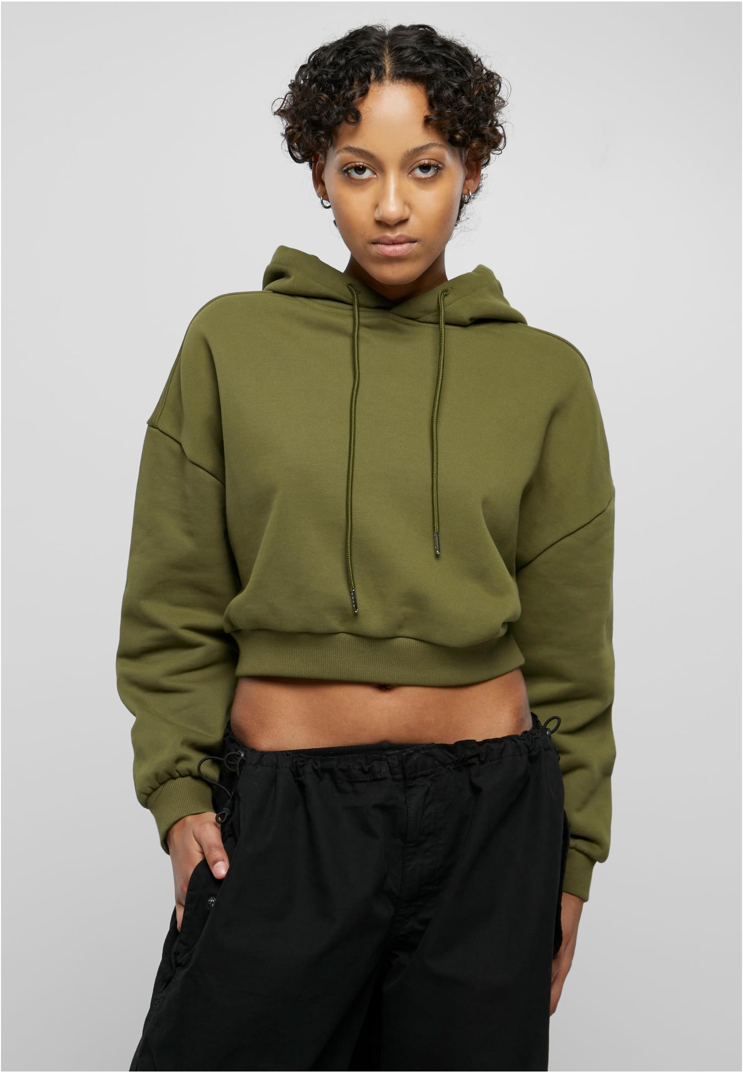 Ladies Cropped Heavy Hoody summerolive