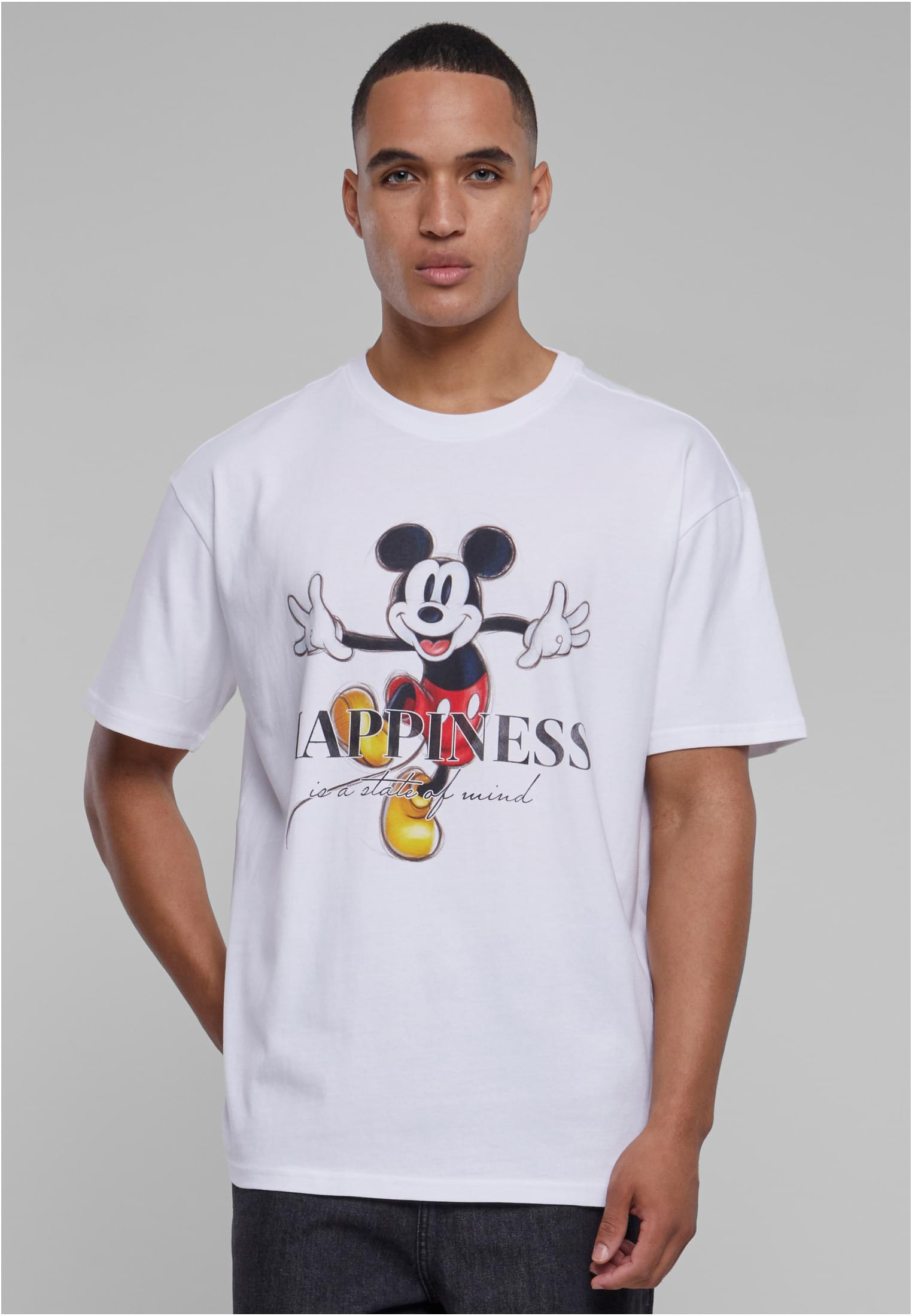 Pánsk tričko Disney 100 Mickey Happiness oversize bílé