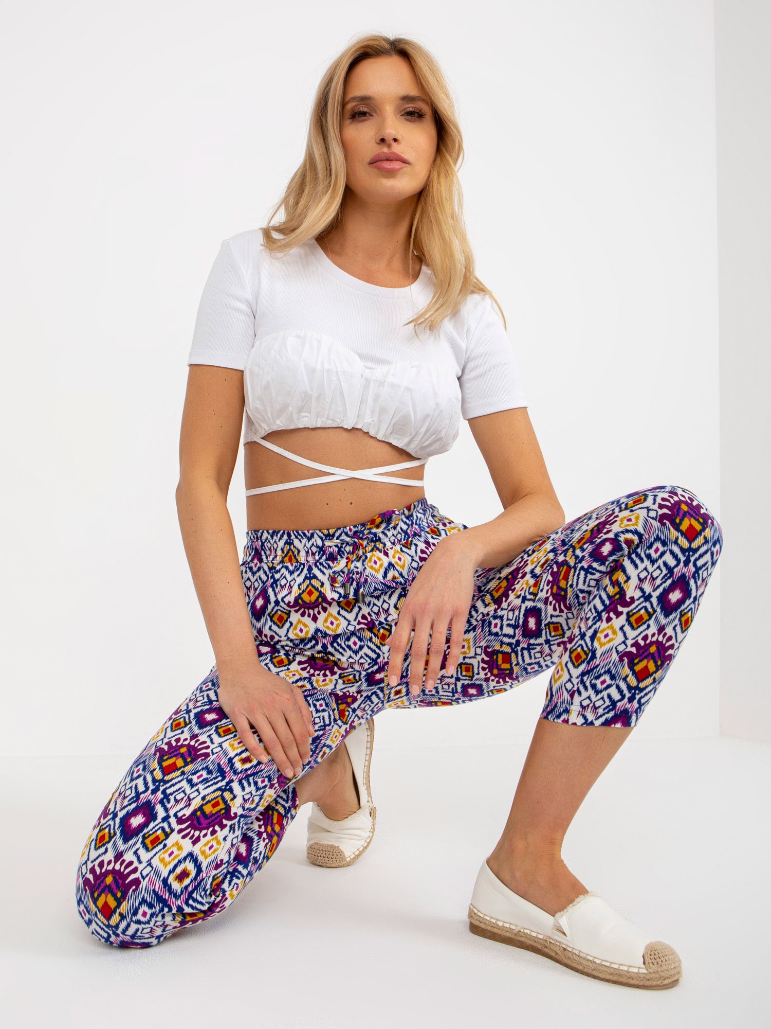 Purple summer patterned trousers SUBLEVEL