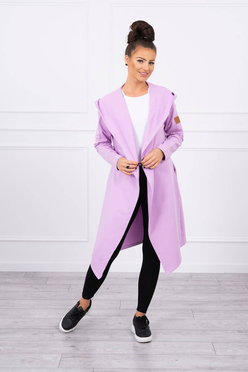 Long Cardigan With Hood Purple