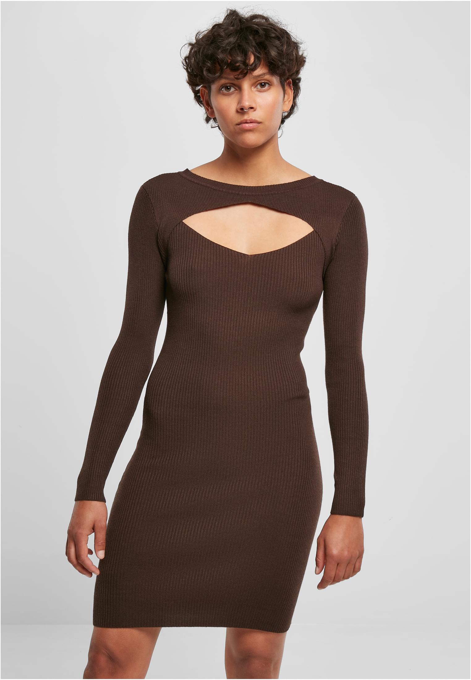 Women's Dress Cut Out Brown