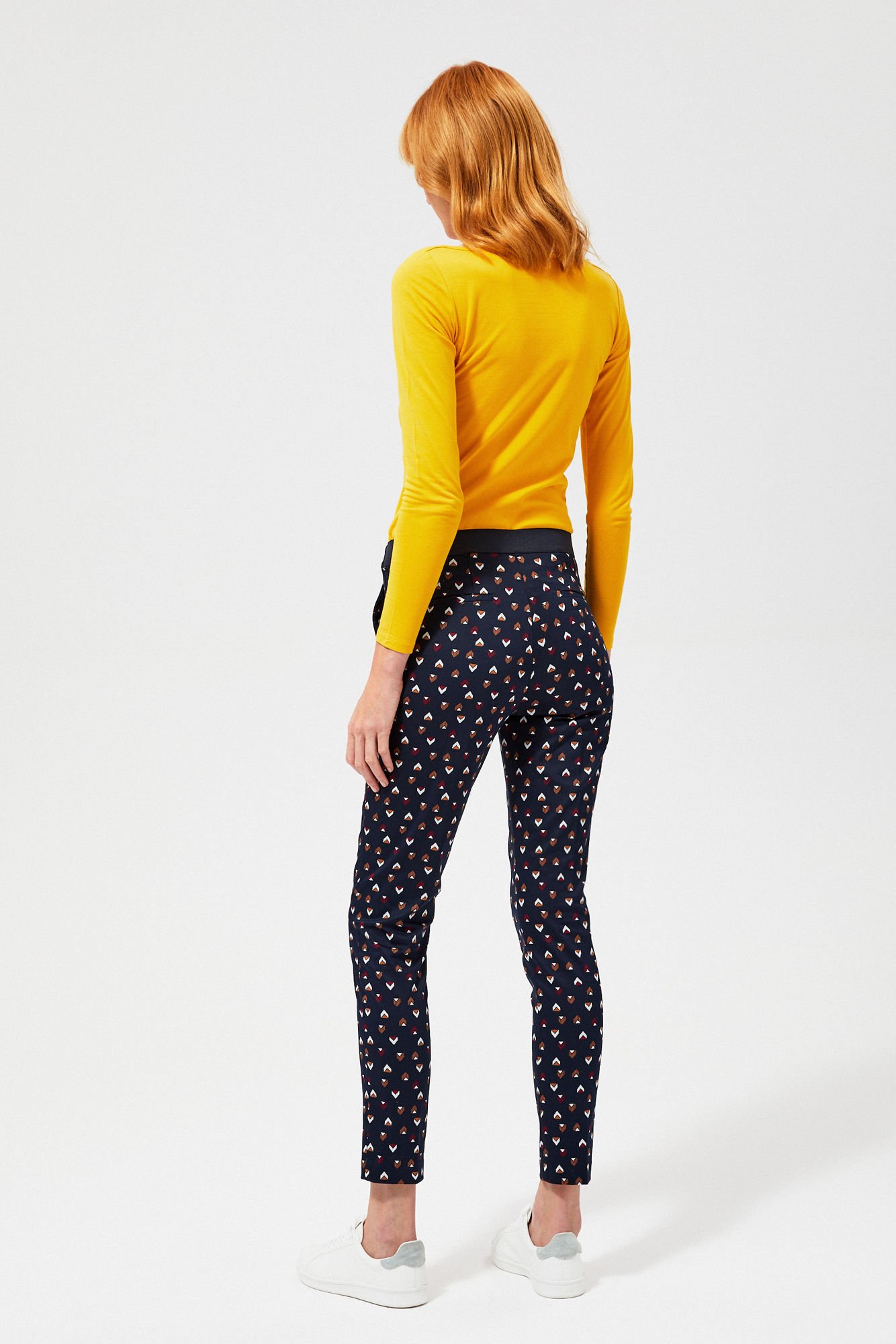 Pantaloni imprimati - bleumarin