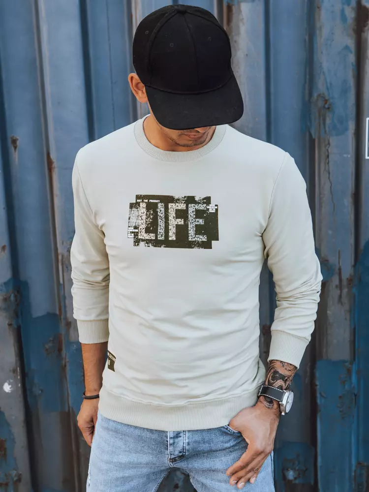 Beige sweatshirt with Dstreet print