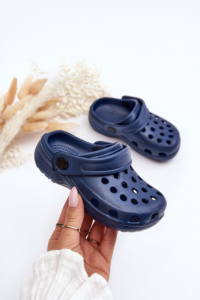 Kids Foam Crocs Slides navy blue Percy