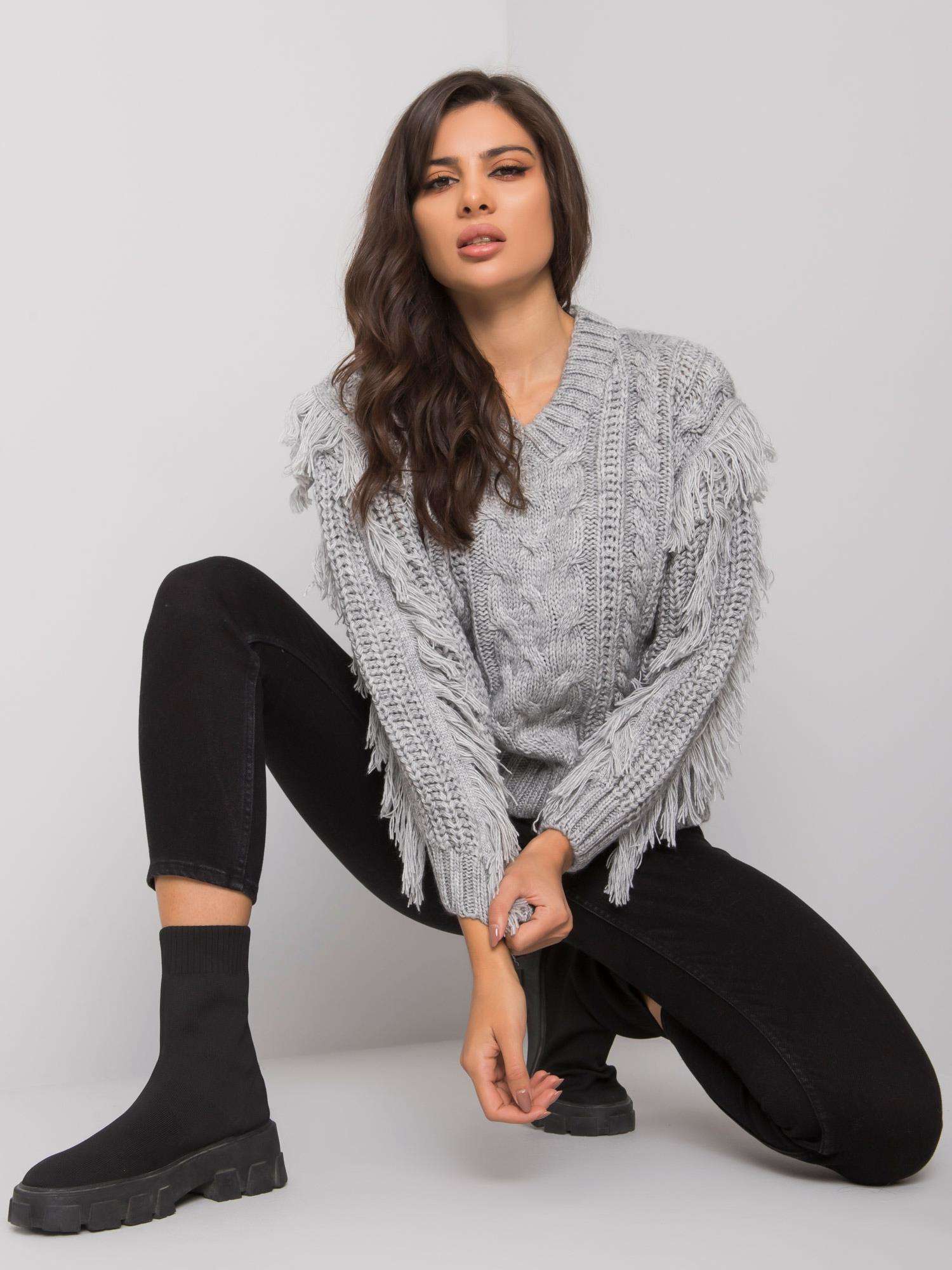 Grey Knitted Sweater Oregon RUE PARIS