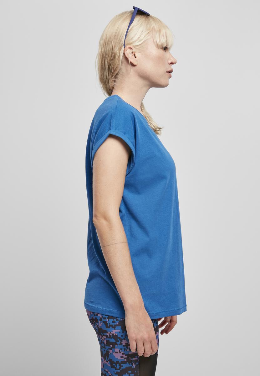 Doamnelor extended umăr Tee Sporty Blue