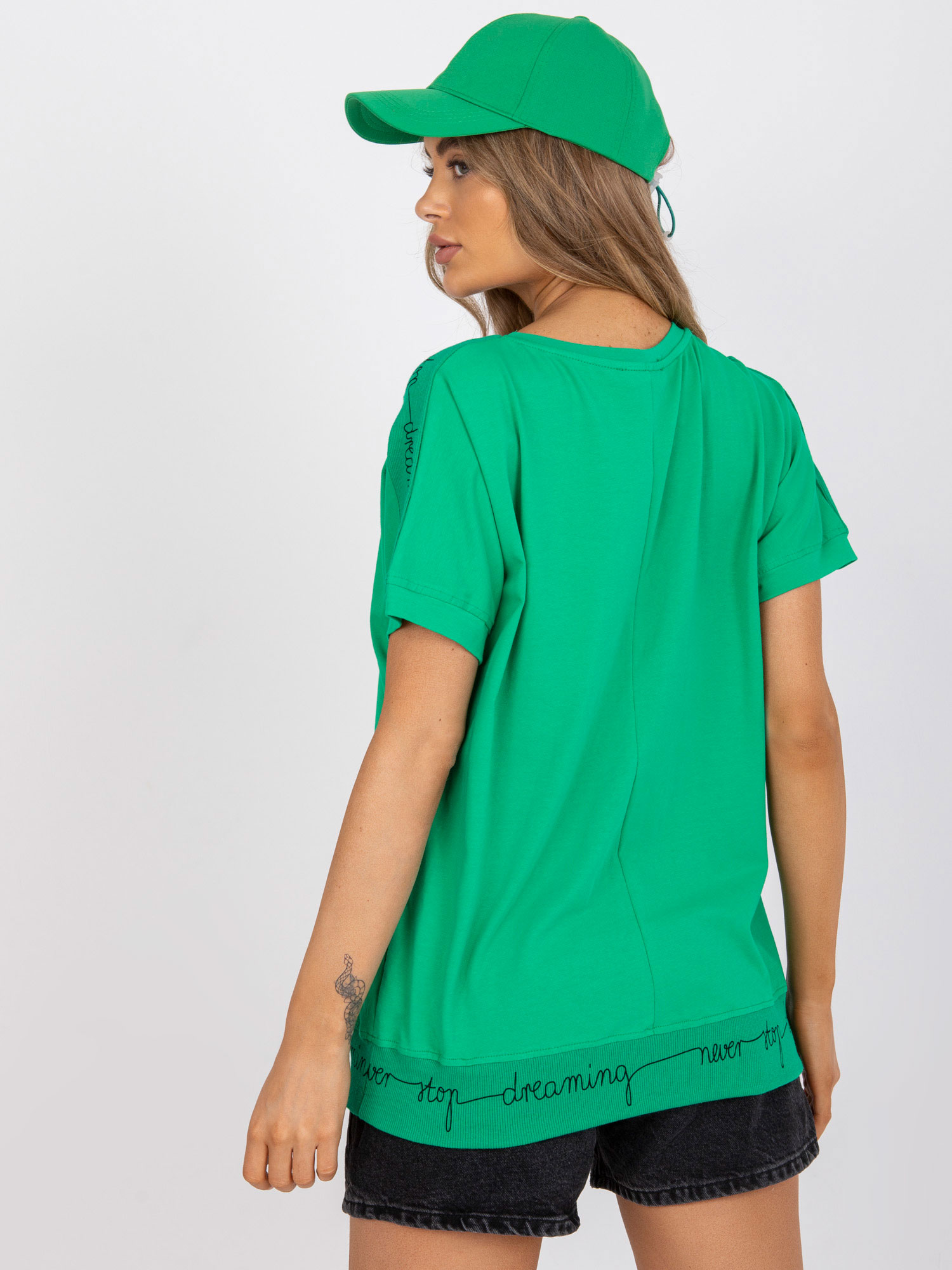 Tricou dama, Fashionhunters i523_RV-BZ-7647.62Pciemny zielony