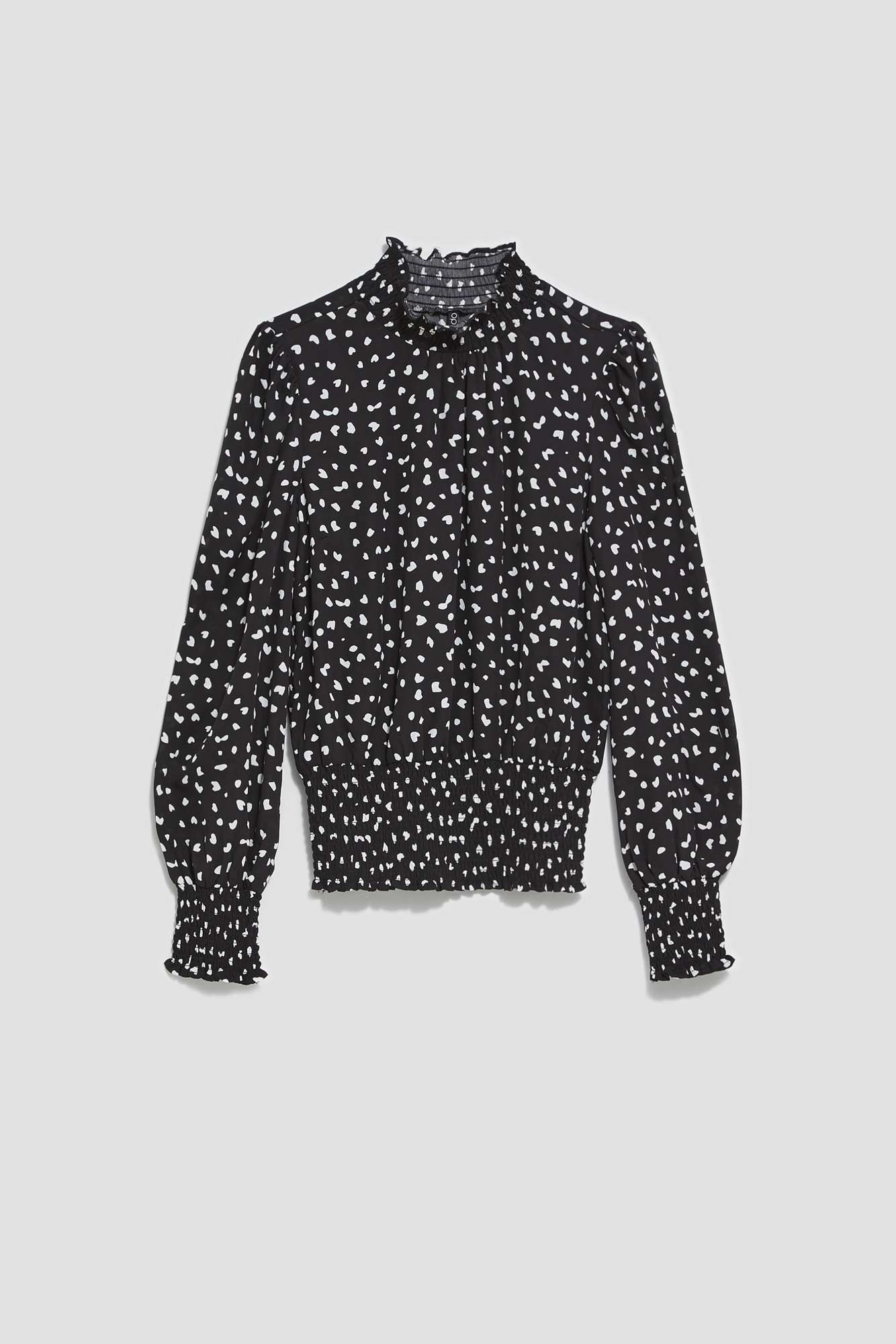 Printed blouse with puff sleeves