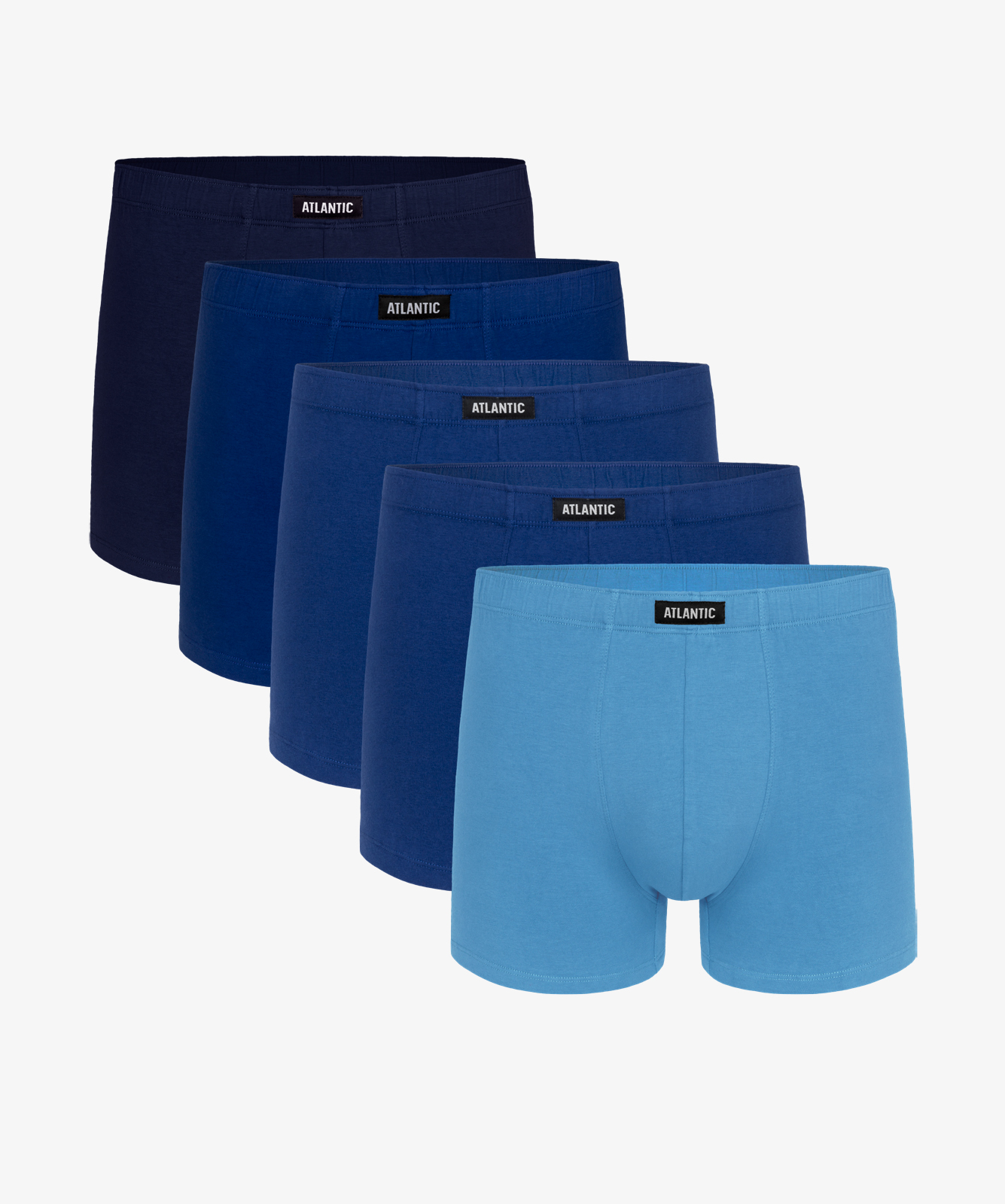 Levně Pánské boxerky ATLANTIC 5Pack - odstíny modré