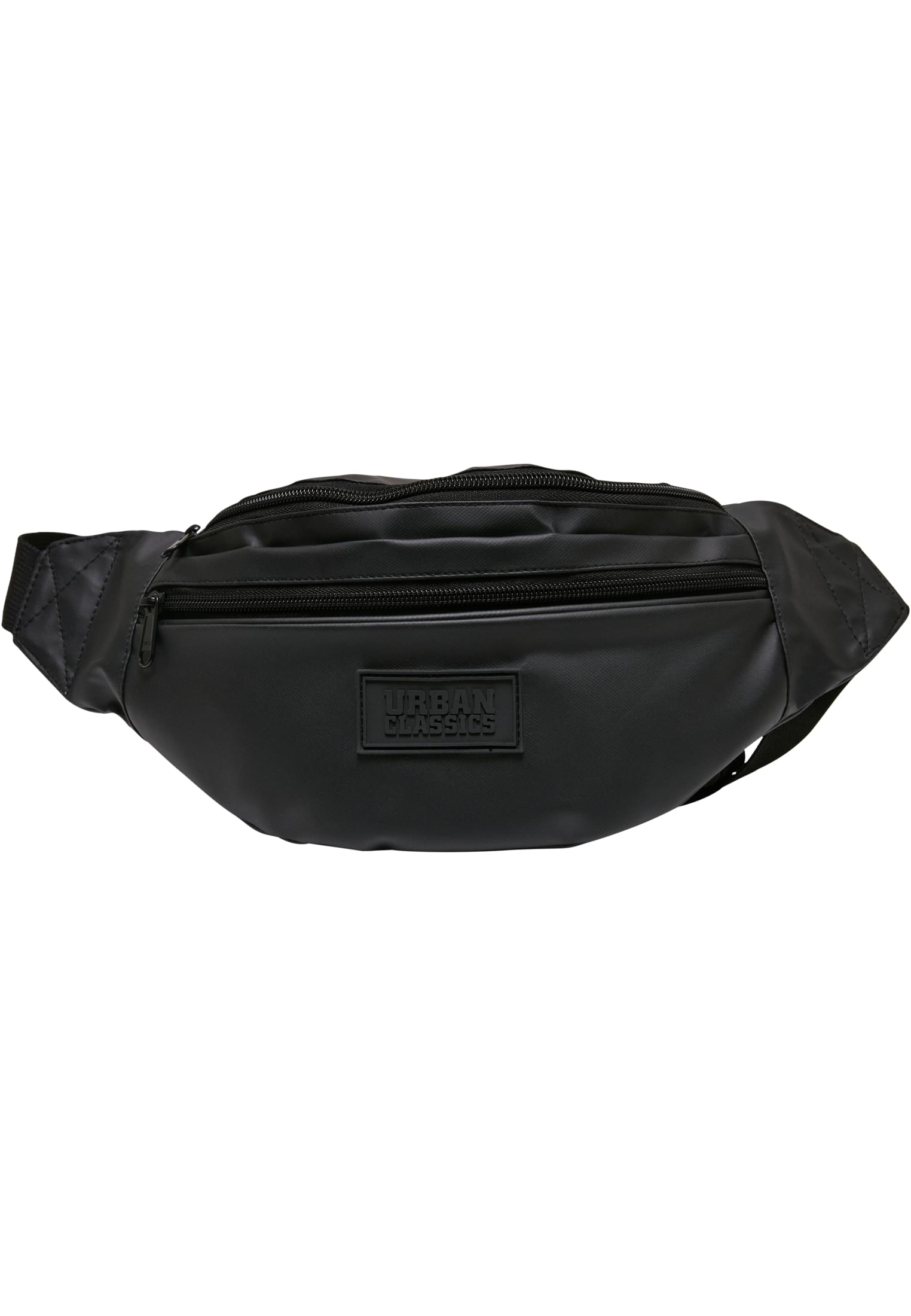 Coated basic shoulder bag black