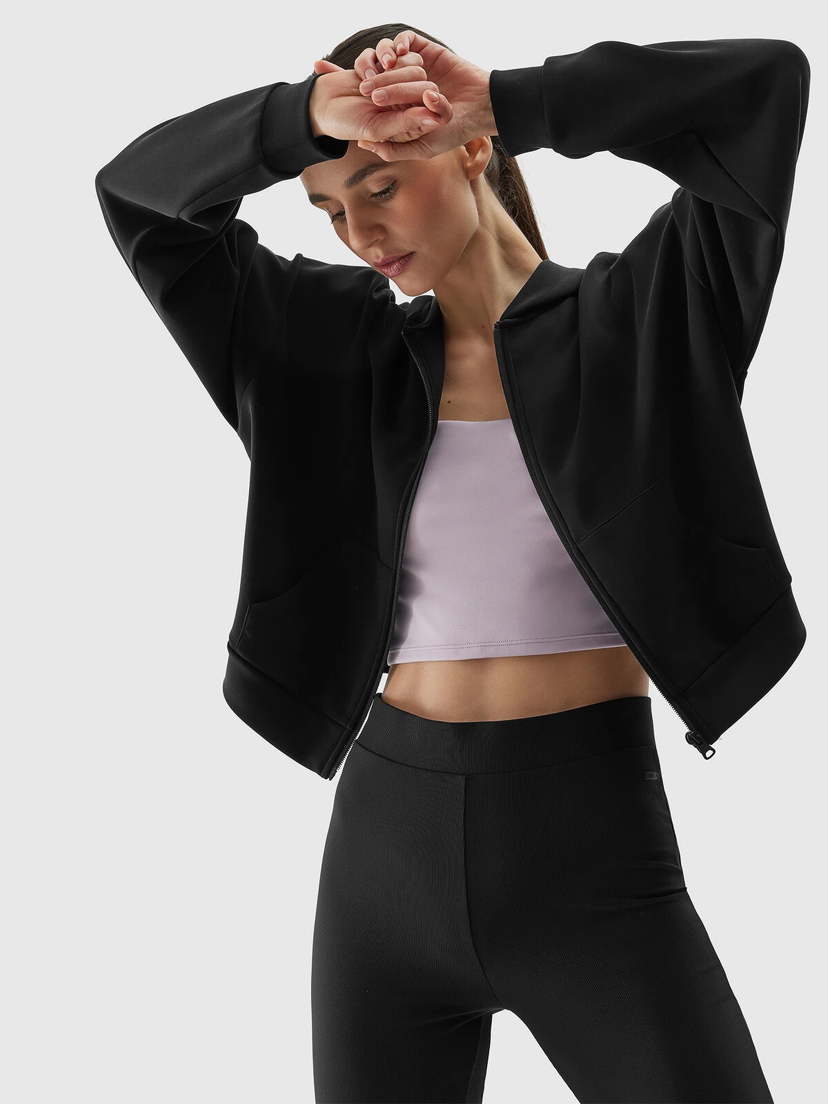 Women's sweatshirt with the addition of modal 4F - black