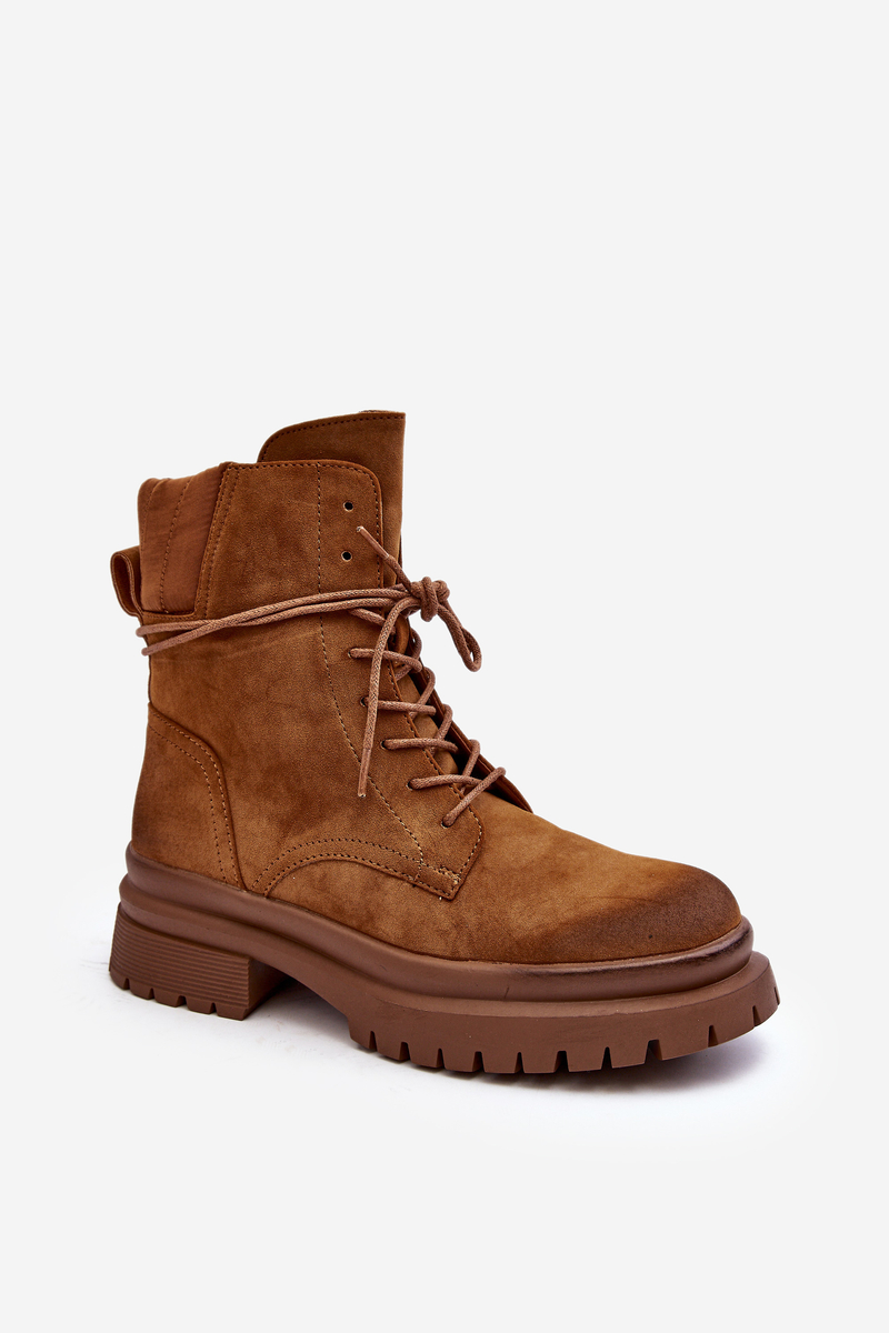 Women's trapper shoes with a thick Camel Narelon sole