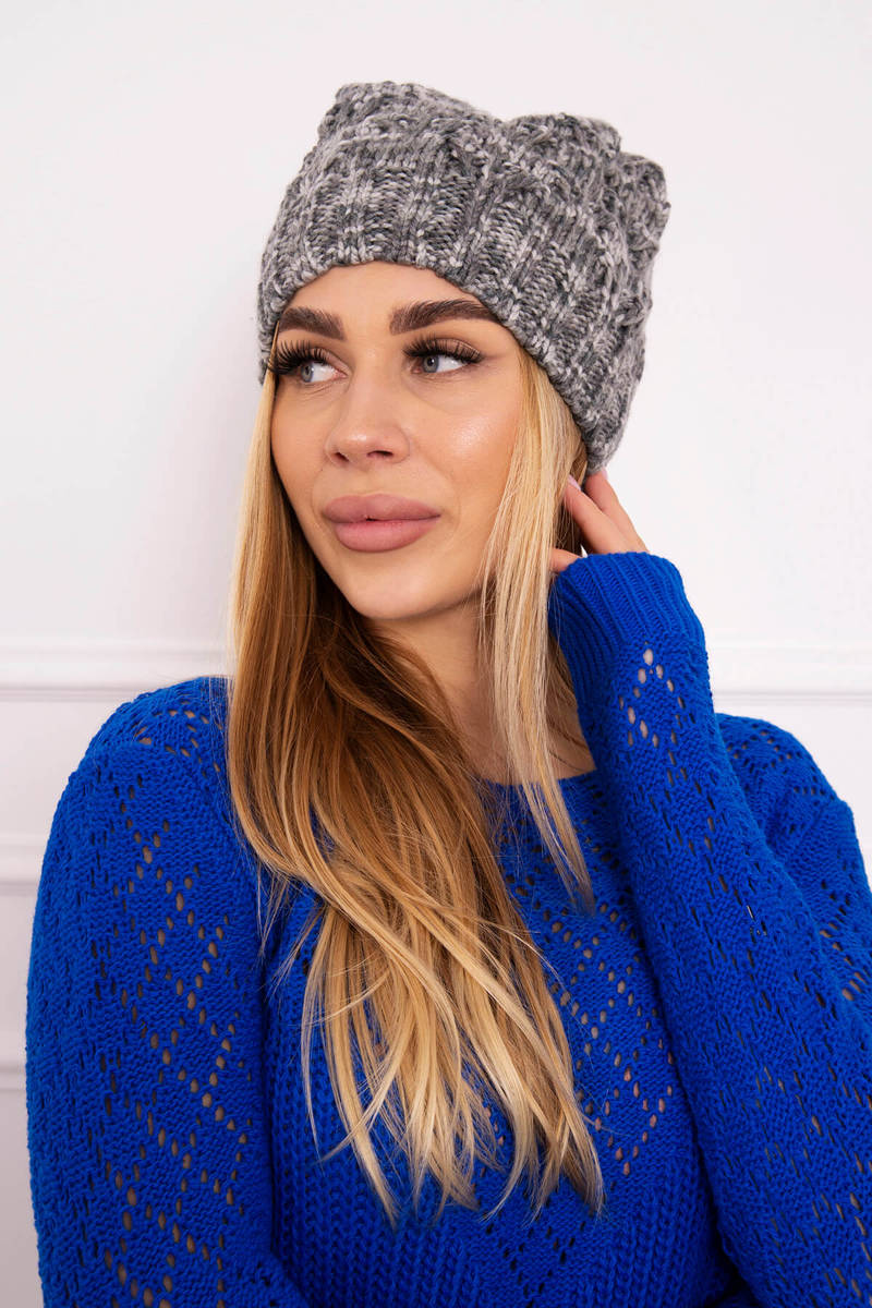 Beanie with fleece Roksana K209 dark gray