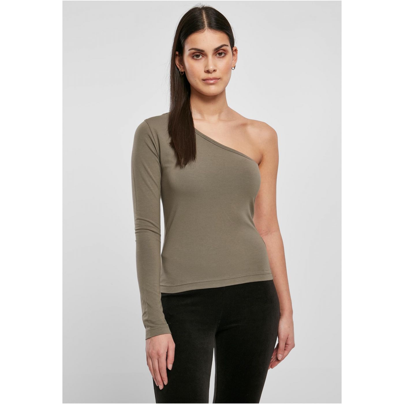 Women's Asymmetrical Olive With Long Sleeves