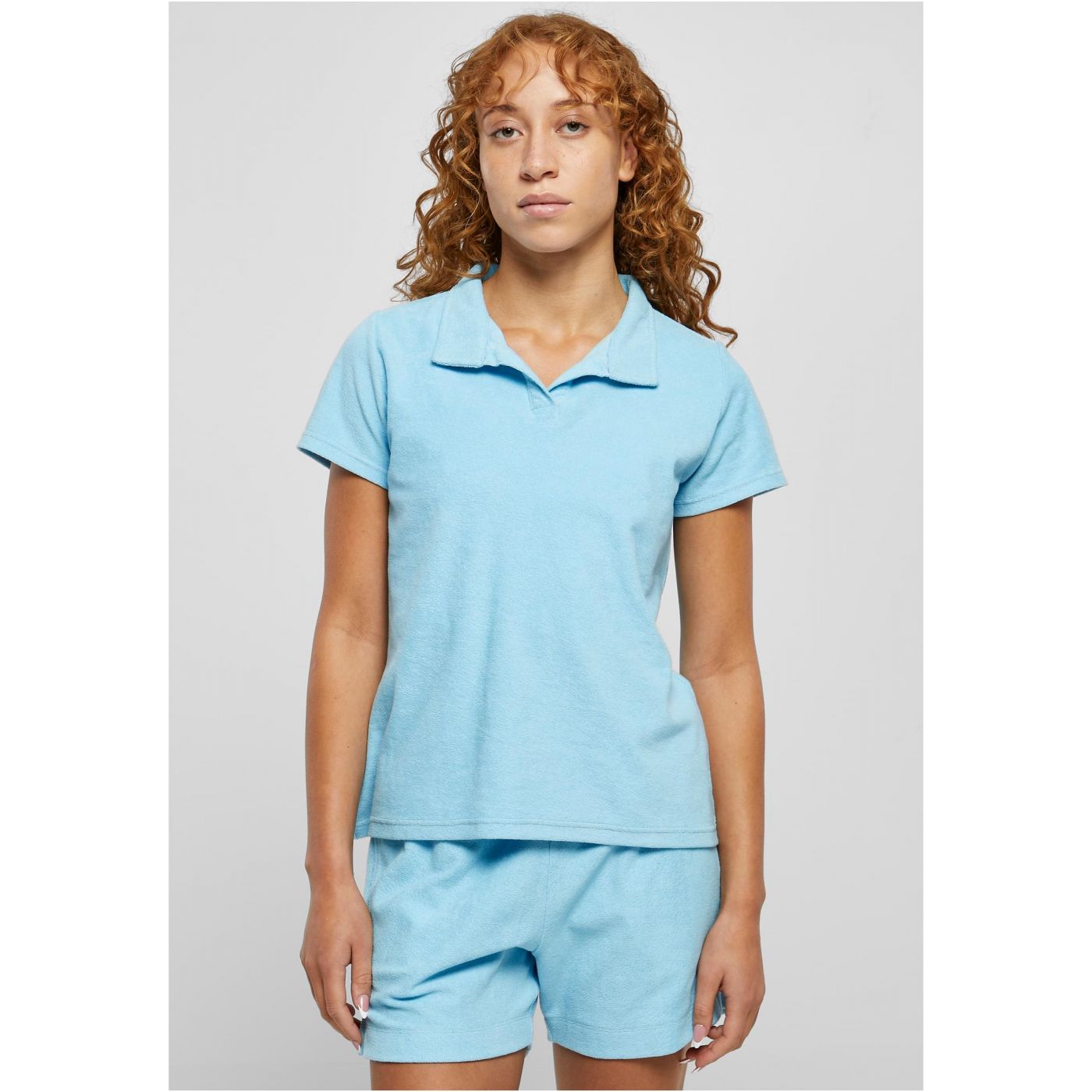 Women's Towel Polo Shirt Balticblue