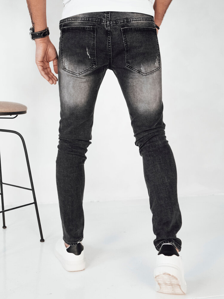 Levně Pánské tmavě šedé džínové kalhoty Dstreet