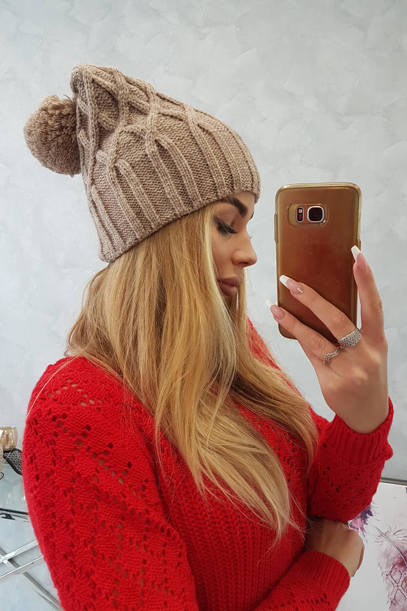 Beanie with fleece Milano K203 dark beige