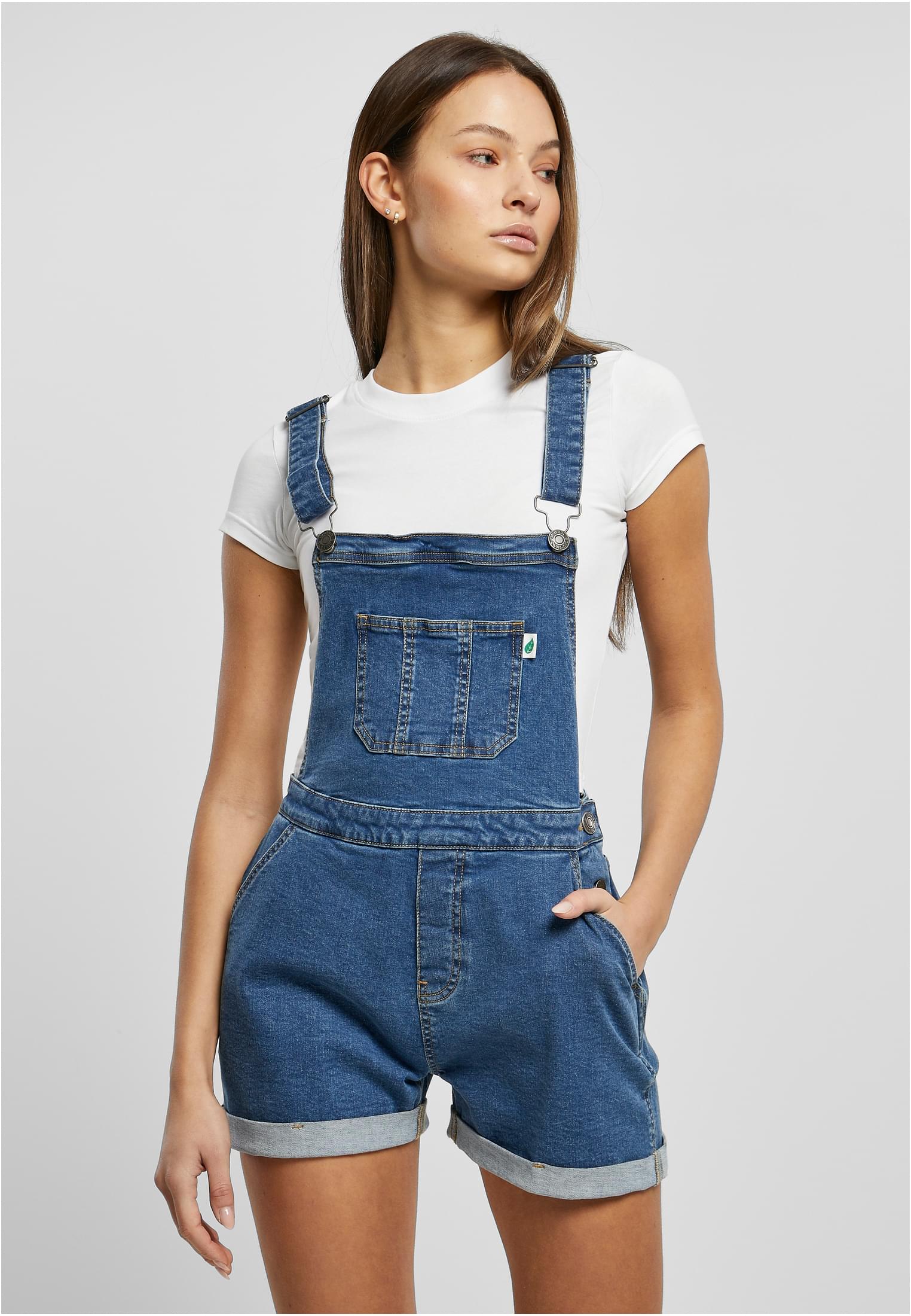 Women's Organic Shorts Dungaree Clear Blue Washed