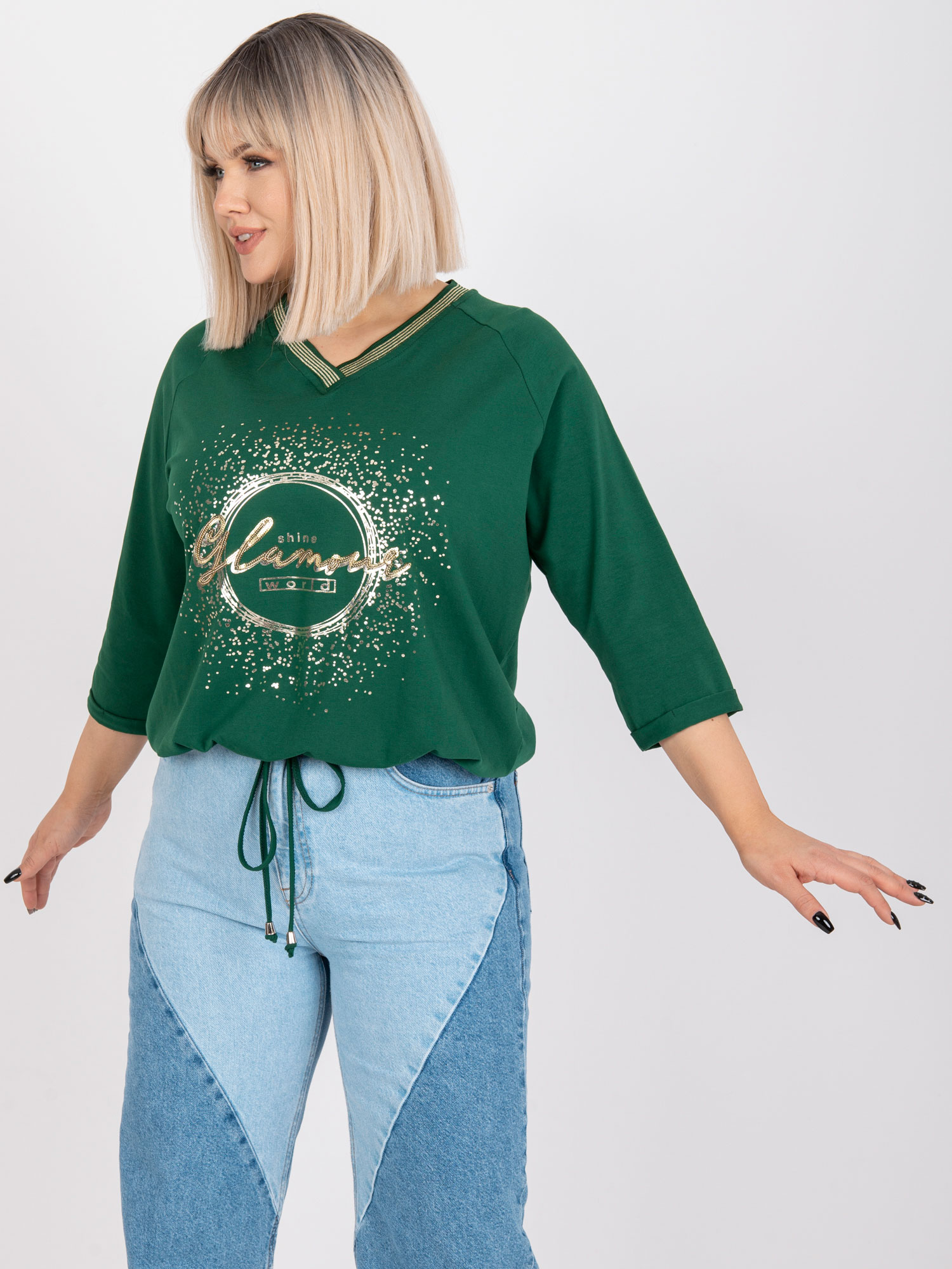 Blouse-RV-BZ-7578.66-dark Green