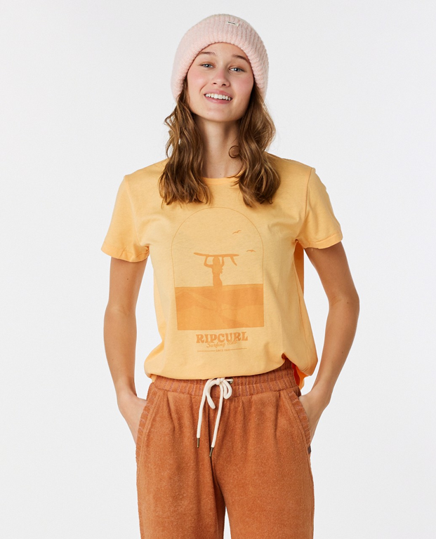 T-Shirt Rip Curl RE-ENTRY CREW NECK TEE Pastel Orange