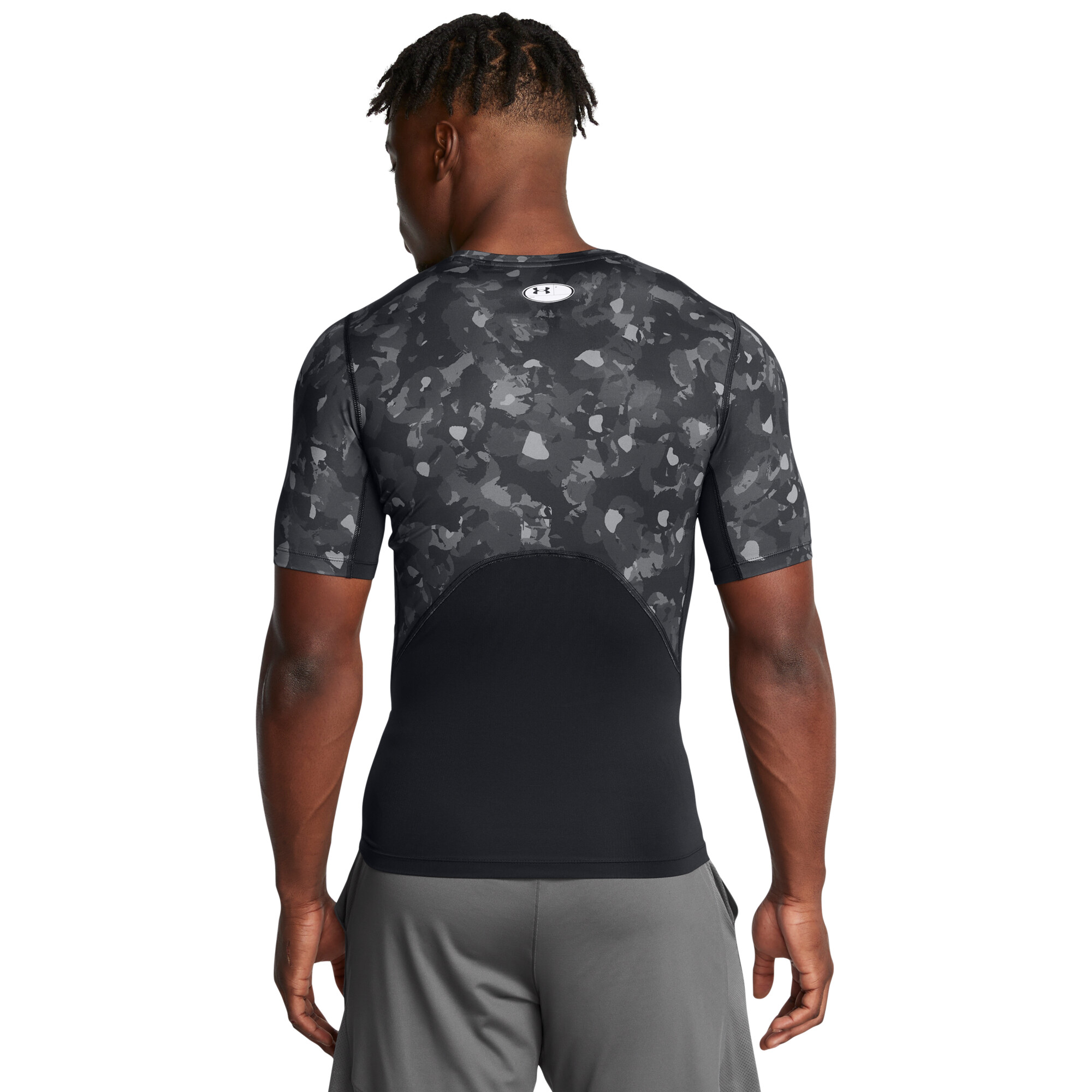 UA HG Armour Prtd SS-BLK