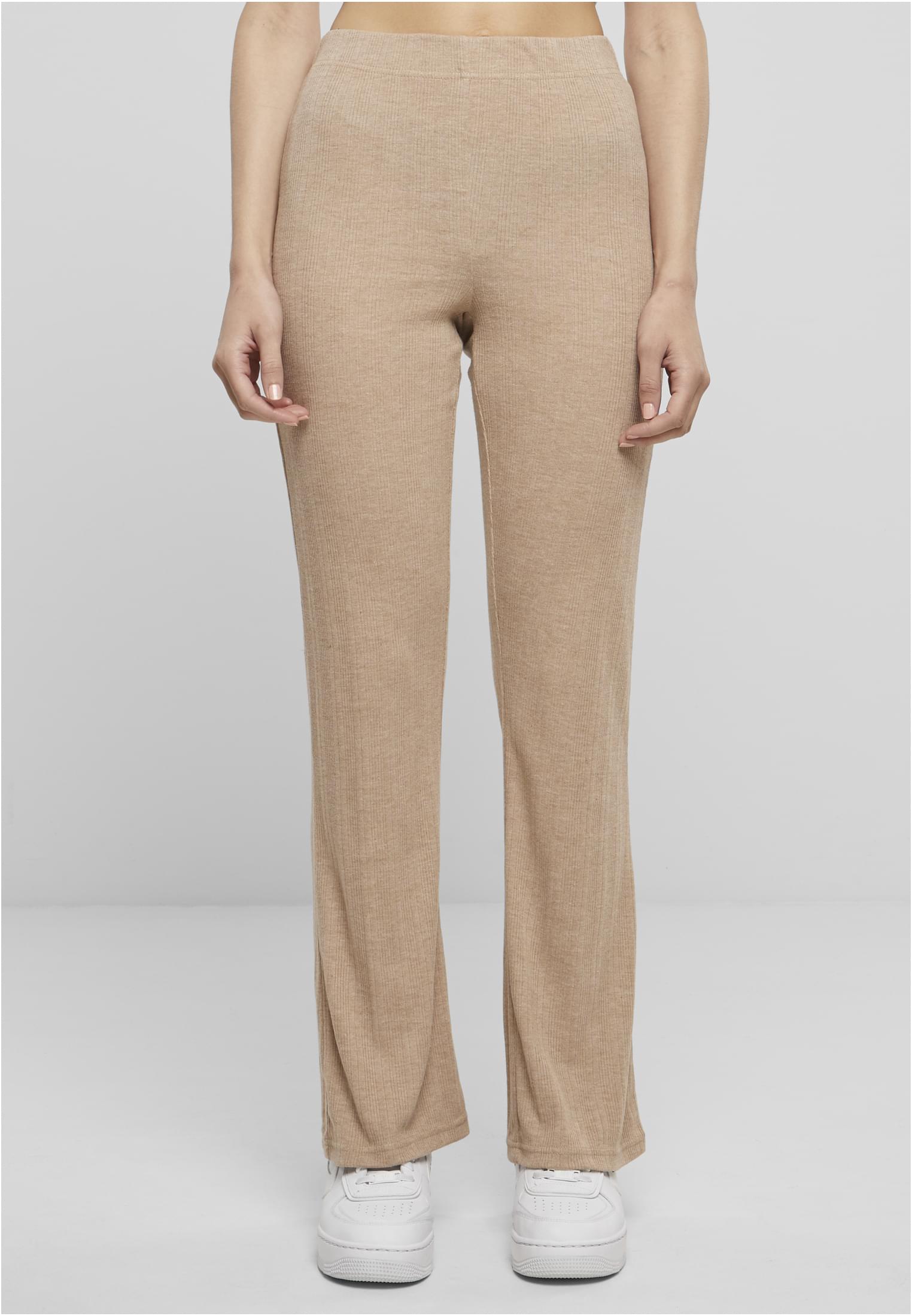 Women's Ribbed Trousers Beige