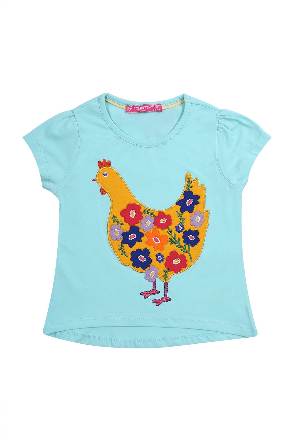 Mint blouse with hen
