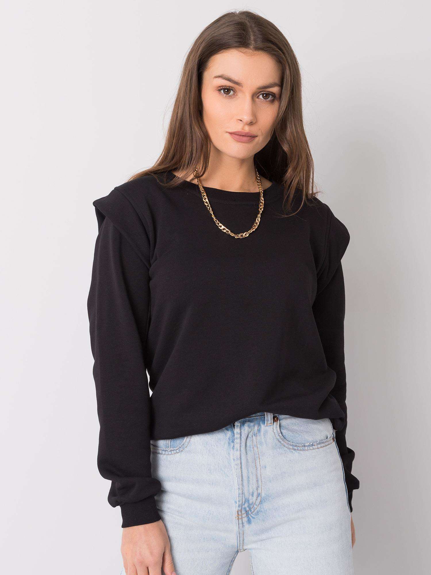 RUE PARIS Tricou negru din bumbac