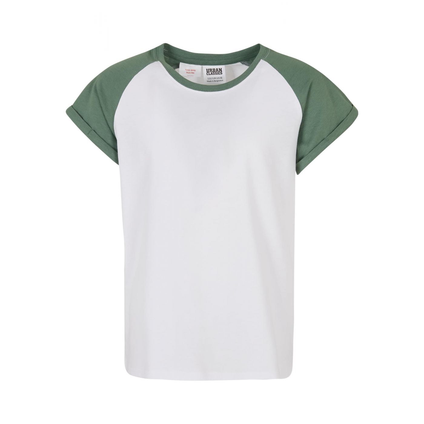 Girls' Contrasting Raglan T-shirt White/sage