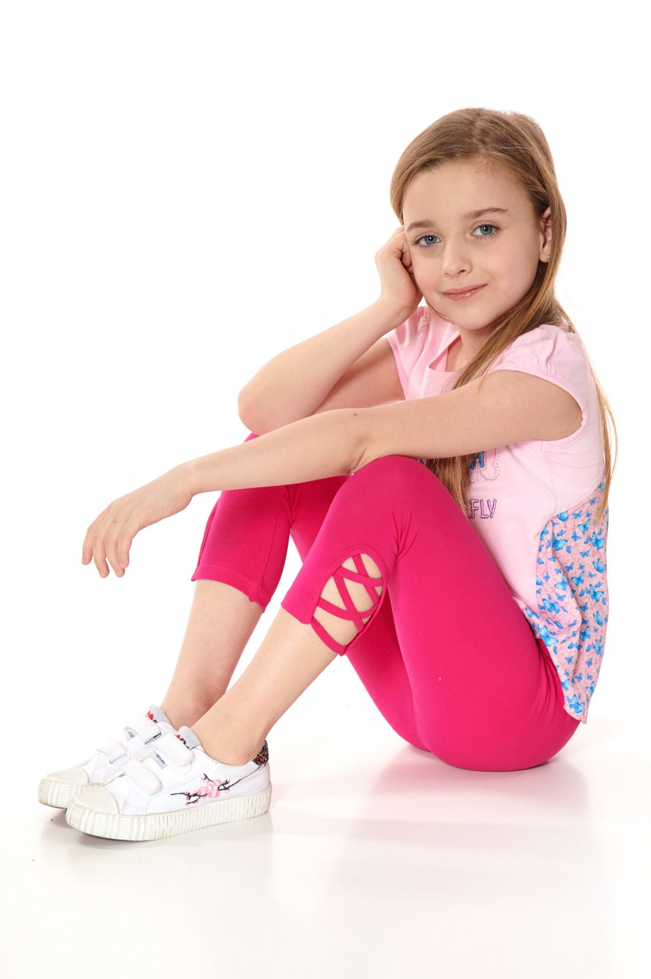 Girls' 3/4 amaranth leggings