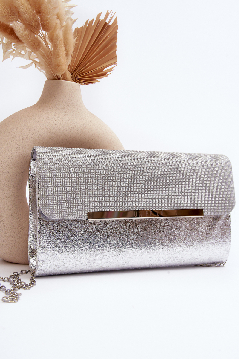 Onelia Silver Clutch Bag with Chain