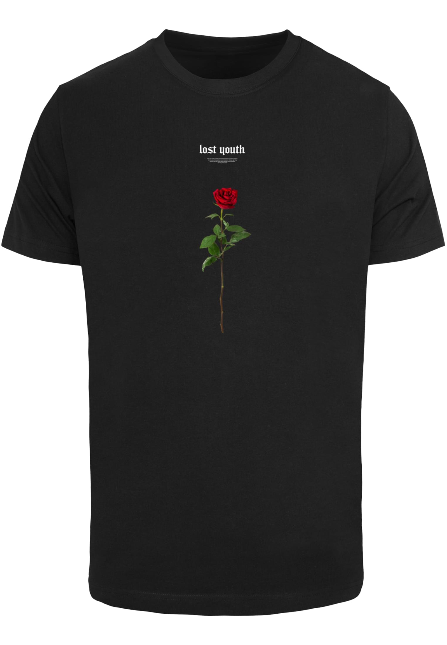 Black T-shirt Lost Youth Rose Tee