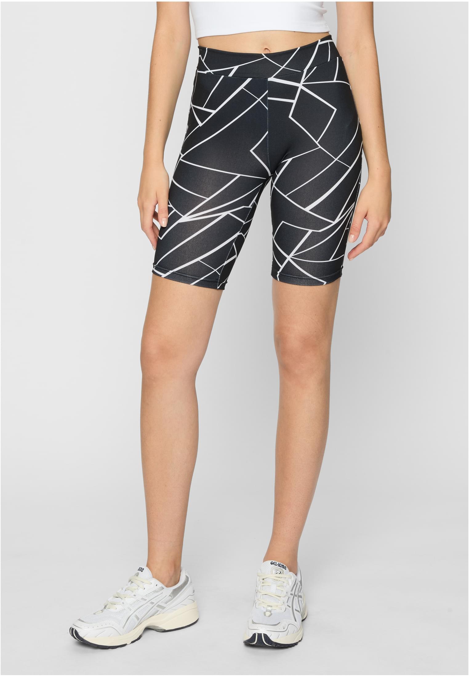 AOP Women's Cycle Shorts 2-Pack Geometric Black+black