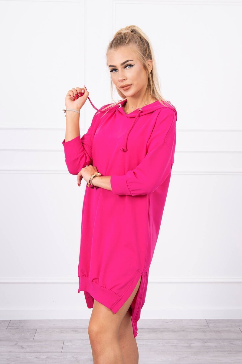 Dress With Hood And Longer Back Fuchsia