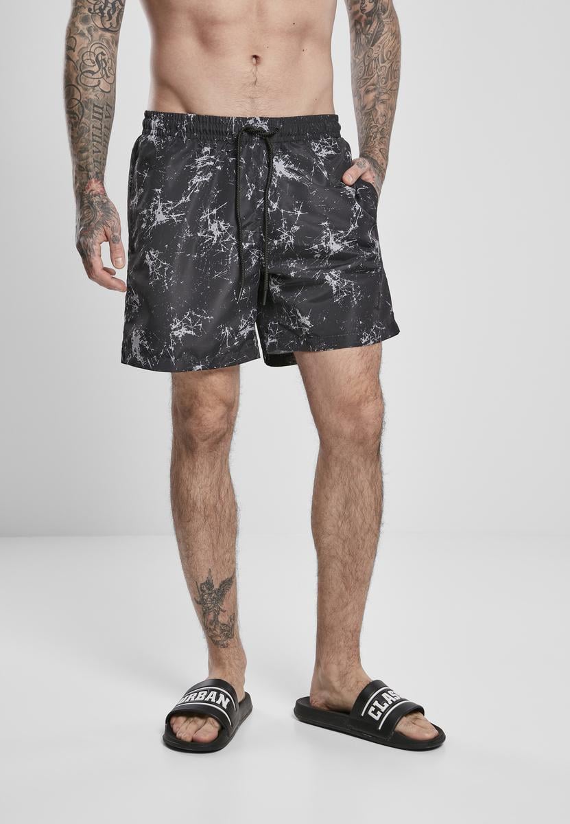 Shorts with scratch aop pattern