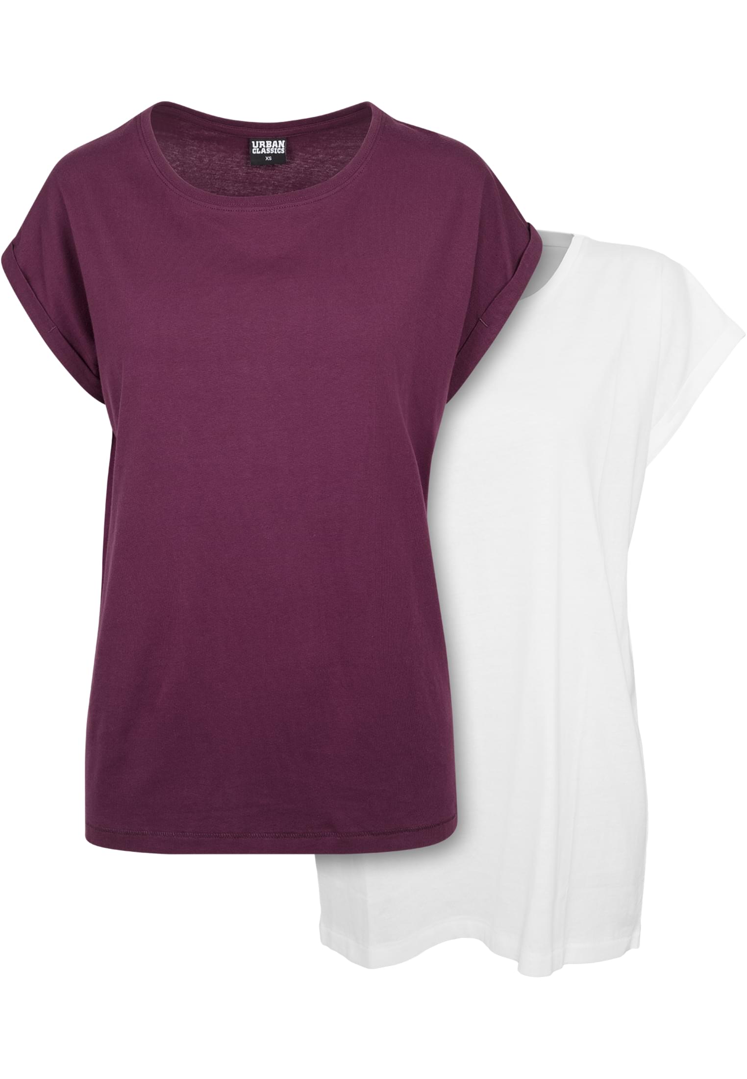 Women's T-shirtUrban Classics - 2 Packs White/cherry