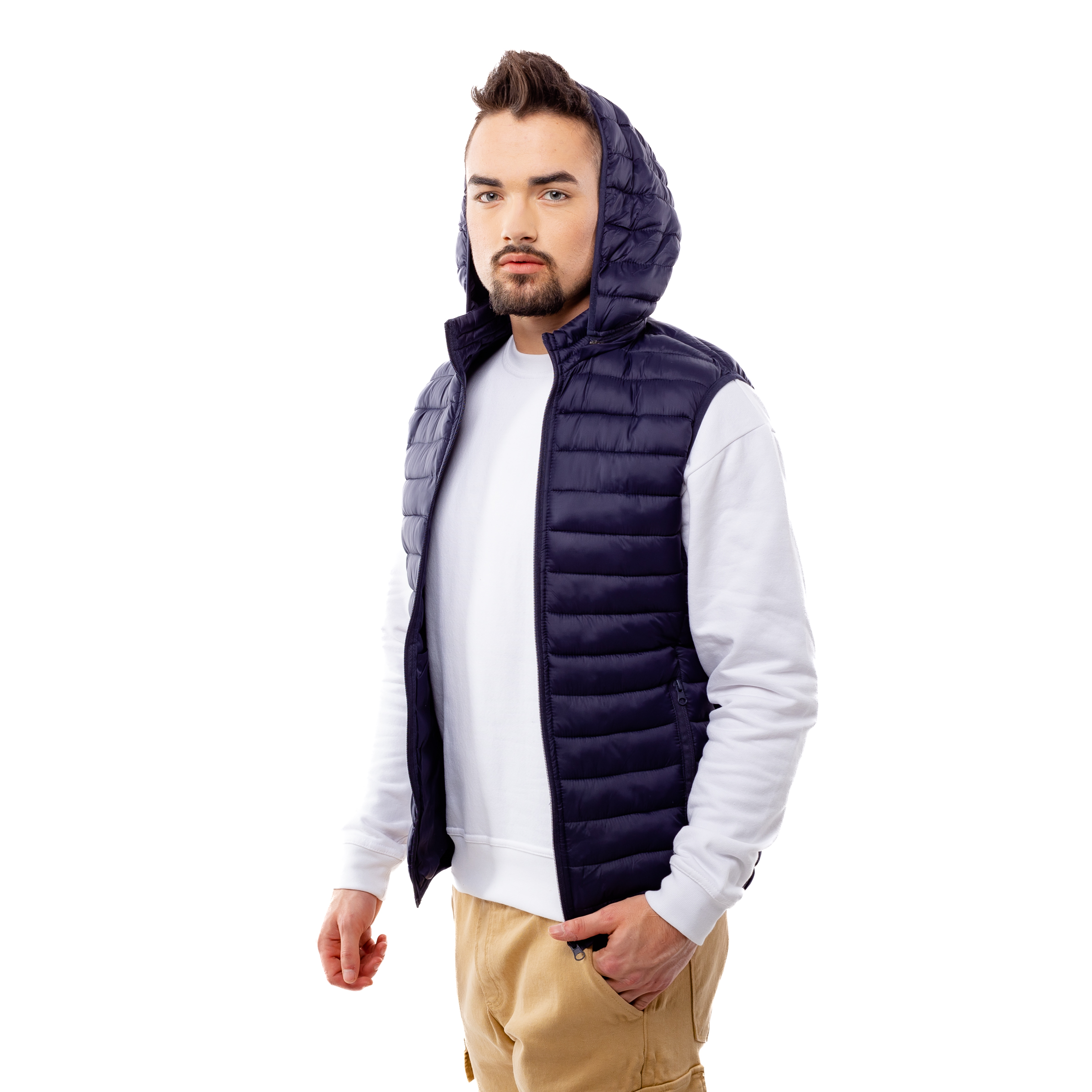 Men&#039;s quilted vest GLANO - dark blue