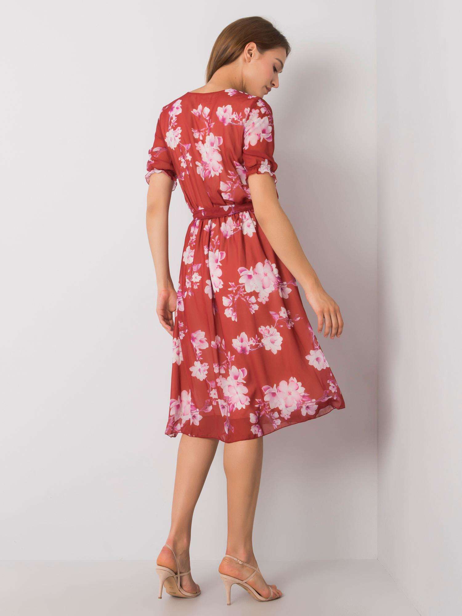 Rochie din caramida cu modele florale