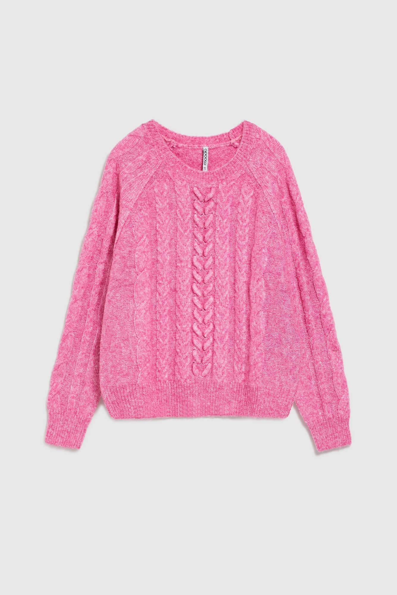 Marisse Fuchsia Sweater With Decorative Weave