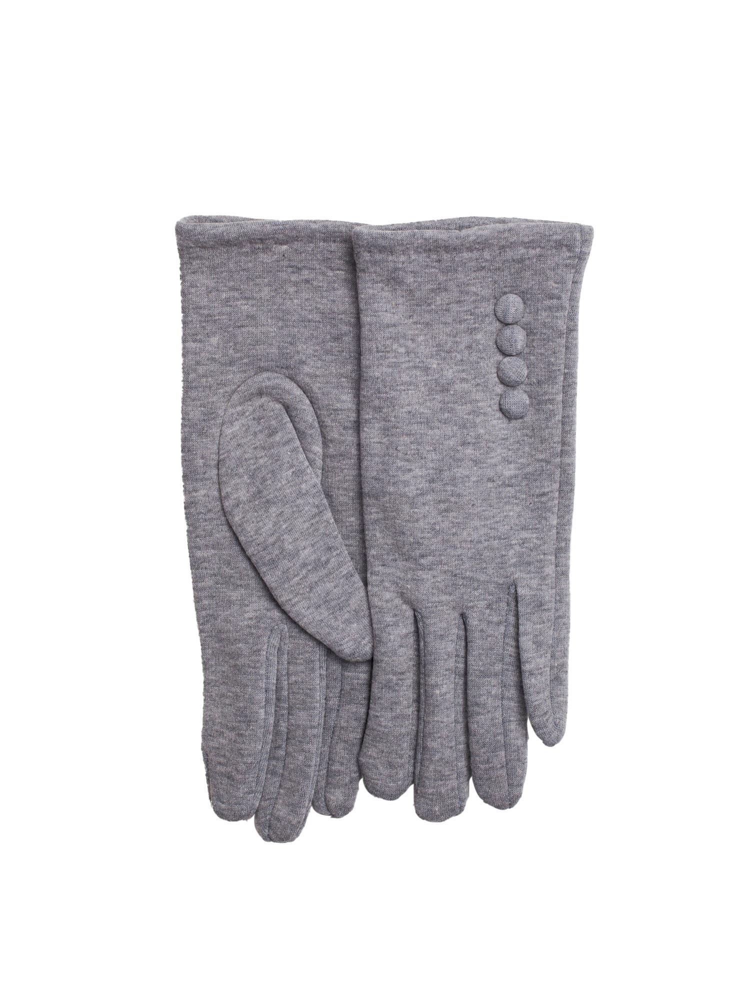 Light Grey Gloves With Buttons